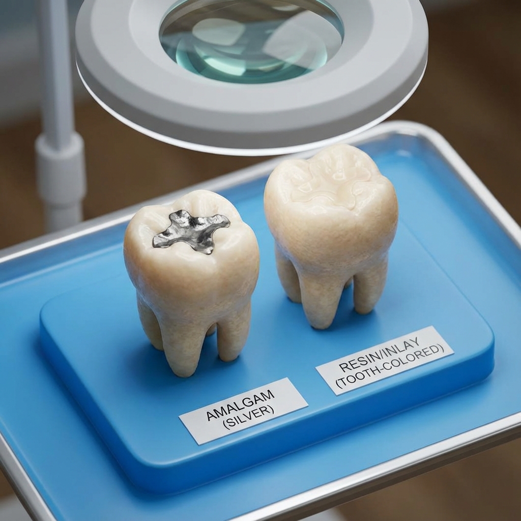 충치 치료 재료 비교 - 아말감 vs 레진/인레이