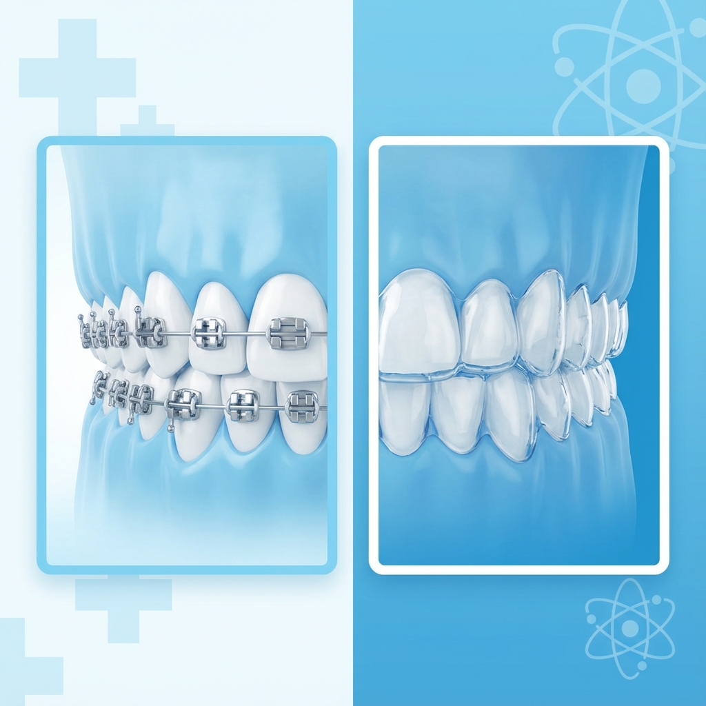 투명교정과 금속 교정 장치 비교