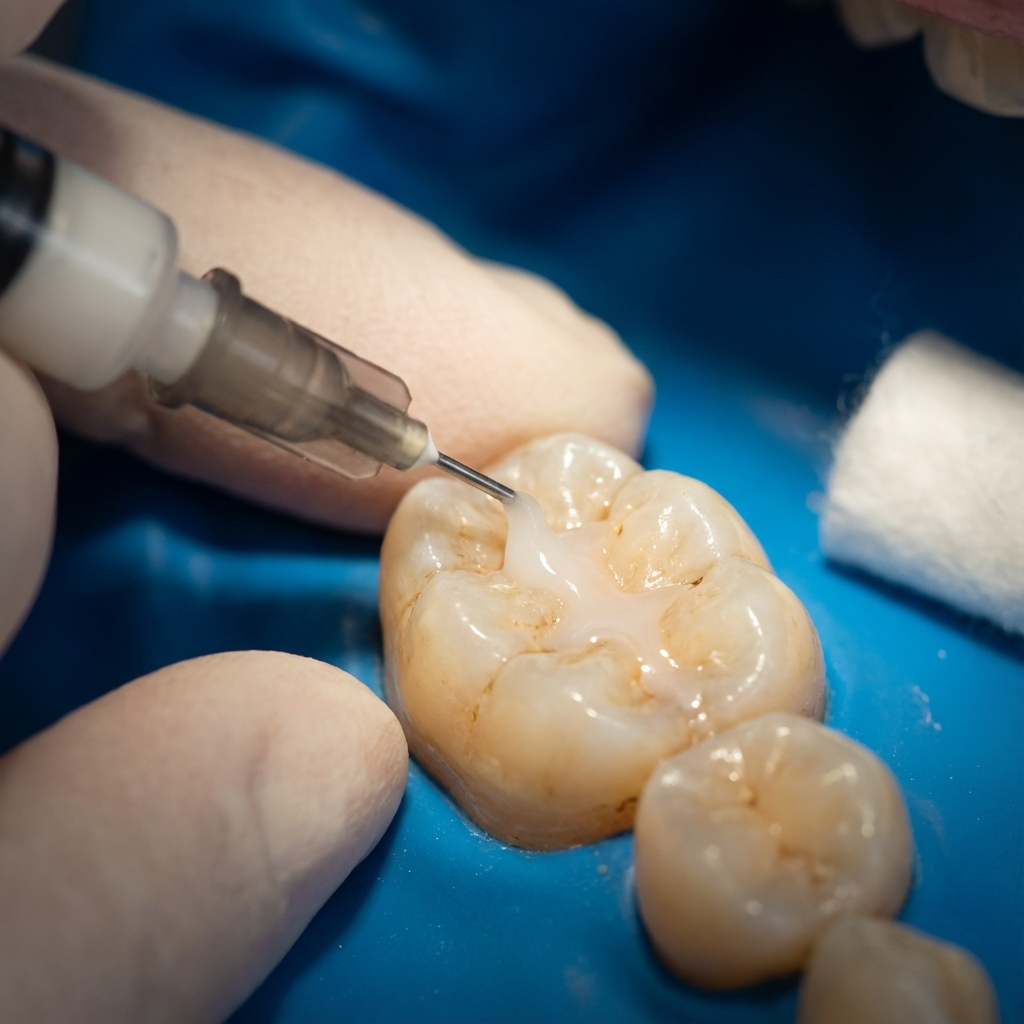 실란트 시술 과정 - 어금니 홈 메우기